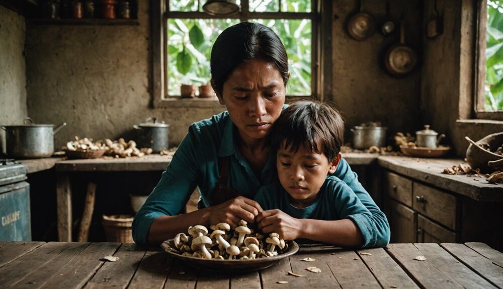 child poisoned by mushrooms