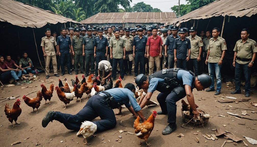 cockfighting gambling arrests bekasi